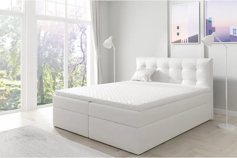 Skaftå Kontinentalsäng 200x200 cm - Svart/Vit - Products - Möbler - Säng - Säng med förvaring