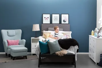 Sundborn Kontinentalsäng 120x200 cm - Grå - Products - Möbler - Säng - Enkelsäng