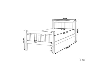 Traycee Säng Trä 90x200 cm - Vit - Products - Möbler - Säng - Sängram & sängstomme
