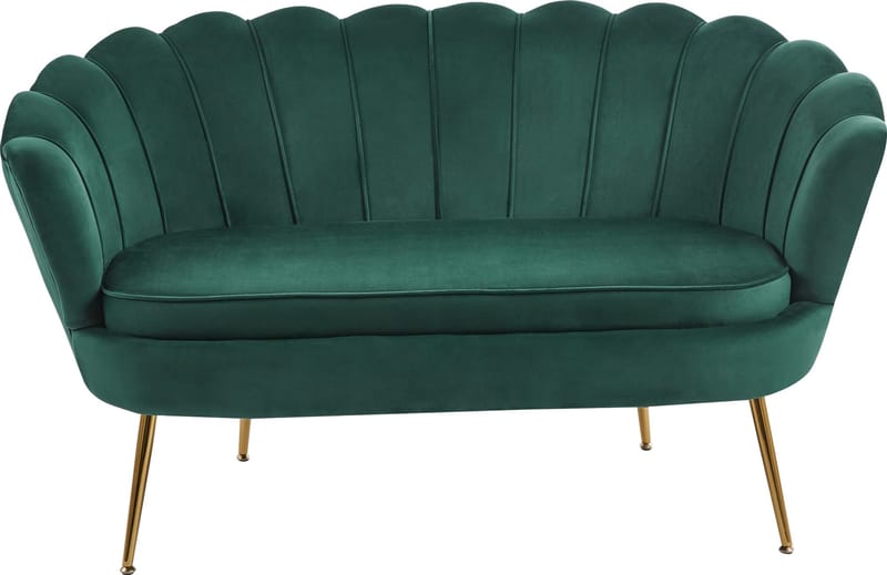 2-sits soffa grön/mässing - Kingsley - Grön - Products - Möbler - Soffa - Sammetssoffa
