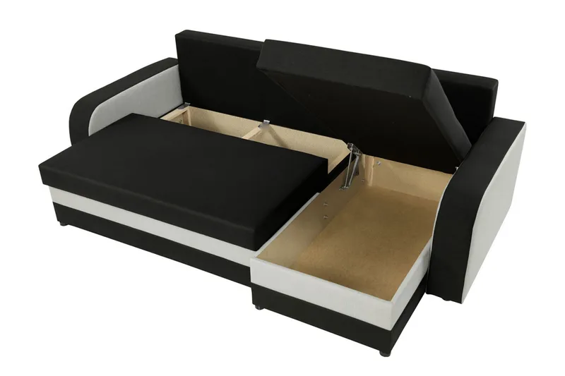 Alvared 3-sits Hörnbäddsoffa Universal - Blå/Vit - Products - Möbler - Soffa - Bäddsoffa - Bäddsoffa längsbäddad