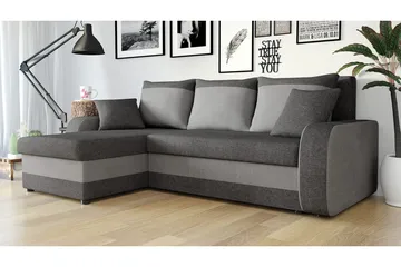 Alvared 3-sits Hörnbäddsoffa Universal - Grå - Products - Möbler - Soffa - Bäddsoffa - Bäddsoffa divan