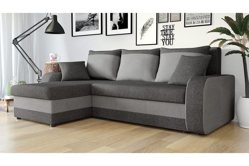 Alvared 3-sits Hörnbäddsoffa Universal - Grå - Products - Möbler - Soffa - Bäddsoffa - Bäddsoffa divan