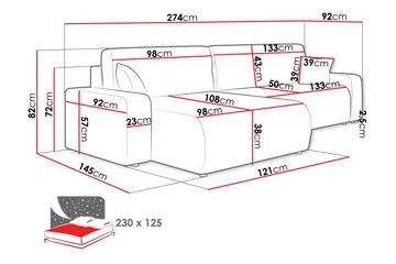 Barile Bäddsoffa med Divan 3-sits i Plysch - Vit - Products - Möbler - Soffa - Bäddsoffa - Bäddsoffa divan