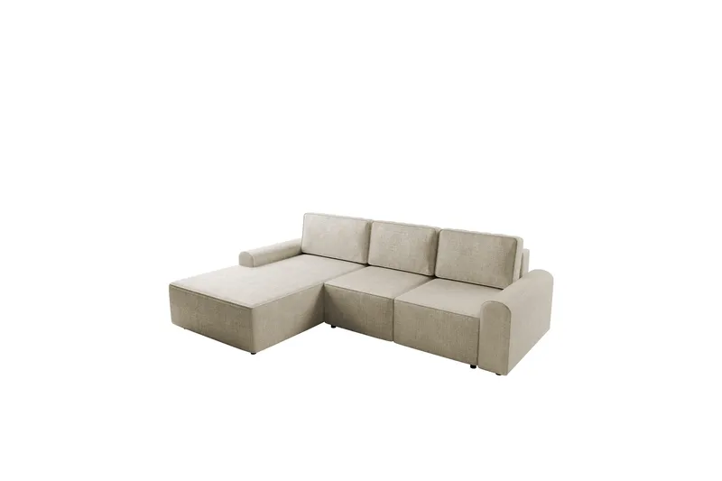 Bella Bäddsoffa med Divan 3-sits i Plysch, Beige