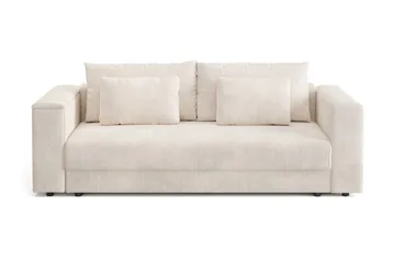 Bergen Extra djup 3-sits Bäddsoffa med Bäddmadrass i Memoryskum och Tvättbar klädsel, Beige
