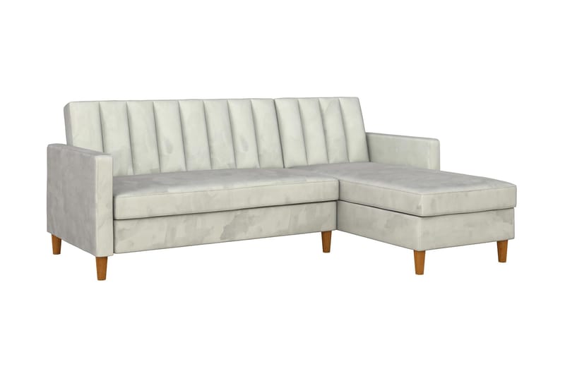 Celine 3-sits Divanbäddsoffa Sammet/Ljusgrå - Dorel Home - Products - Möbler - Soffa - Bäddsoffa - Bäddsoffa divan