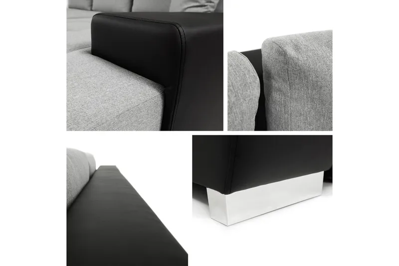 Cerys Bäddsoffa m. Divan 3-sits - Grå - Products - Möbler - Soffa - Bäddsoffa - Bäddsoffa divan