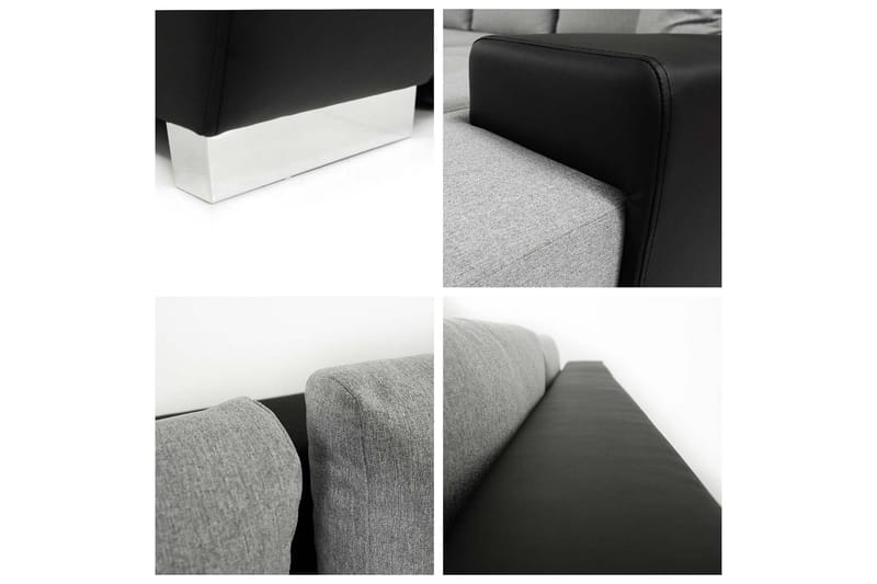 Cerys Bäddsoffa med Divan Vändbar - Svart - Products - Möbler - Soffa - Bäddsoffa - Bäddsoffa längsbäddad