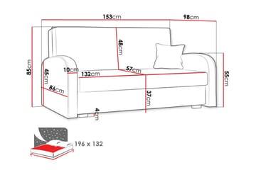 Denegal 2-sits Bäddsoffa beige - Products - Möbler - Soffa - Bäddsoffa - 2 sits bäddsoffa