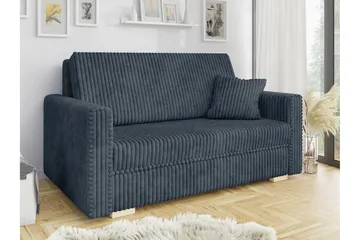 Denegal 2-sits liten bäddsoffa i Sammet - Grå - Products - Möbler - Soffa - Bäddsoffa - 2 sits bäddsoffa