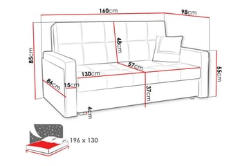 Denegal 3-sits Bäddsoffa Black - Products - Möbler - Soffa - Bäddsoffa - 3 sits bäddsoffa