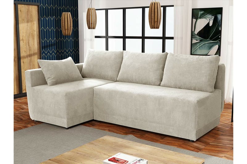 Denegal 3-sits Hörnbäddsoffa beige - Products - Möbler - Soffa - Bäddsoffa - Bäddsoffa divan