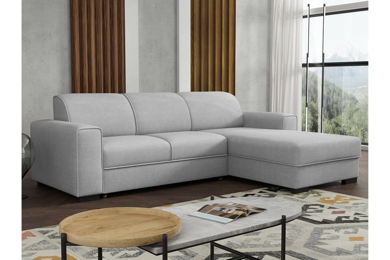 Denegal 3-sits Hörnbäddsoffa Ljusgrå - Products - Möbler - Soffa - Bäddsoffa - Hörnbäddsoffa