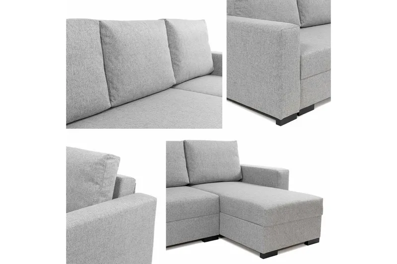 Denegal 3-sits Hörnbäddsoffa - Mörkgrå - Products - Möbler - Soffa - Bäddsoffa - Hörnbäddsoffa