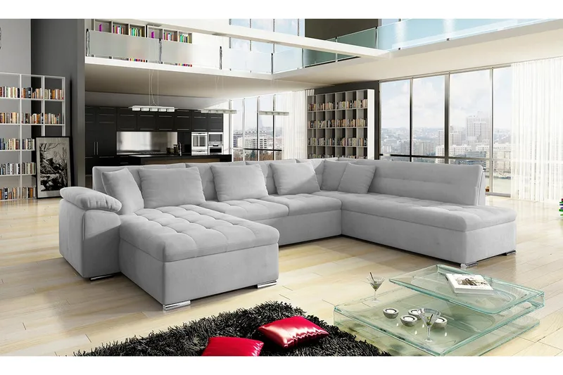 Dynir Bäddsoffa m. Divan och Schäslong 4-sits, Vit