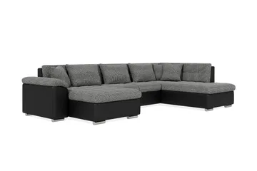 Dynir Stor Hörnbäddsoffa Divan med Förvaring Vänster - Grå / Svart - Products - Möbler - Soffa - Bäddsoffa - Bäddsoffa längsbäddad