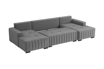 Esher Bäddsoffa Dubbeldivan 4-sits i Plysch - Marinblå - Products - Möbler - Soffa - Bäddsoffa - U bäddsoffa