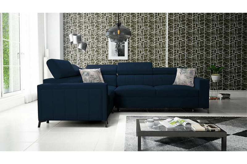 Galbally 3-sits Hörnbäddsoffa Dark blue - Products - Möbler - Soffa - Bäddsoffa - Hörnbäddsoffa