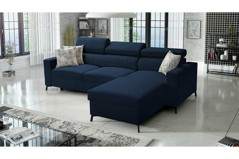Galbally 3-sits Hörnbäddsoffa Dark blue - Products - Möbler - Soffa - Bäddsoffa - Hörnbäddsoffa