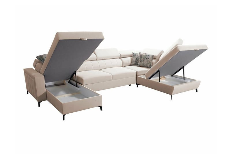 Galbally 5-sits Hörnbäddsoffa Beige - Products - Möbler - Soffa - Bäddsoffa - Bäddsoffa divan