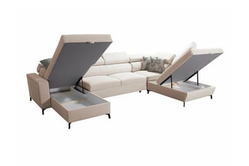 Galbally 5-sits Hörnbäddsoffa Light grey/Dark grey - Products - Möbler - Soffa - Bäddsoffa - Bäddsoffa divan