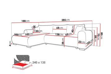 Handda Bäddsoffa med Divan 3-sits i Bouclé - Beige - Products - Möbler - Soffa - Bäddsoffa - Bäddsoffa divan