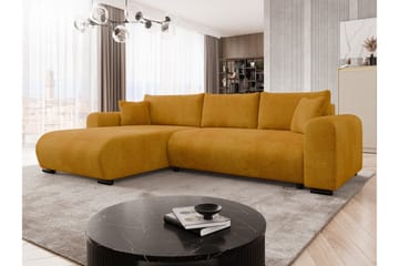 Handda Bäddsoffa med Divan 3-sits i Sammet - Gul - Products - Möbler - Soffa - Bäddsoffa - Bäddsoffa divan