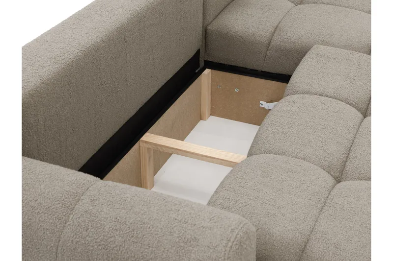 Handu Bäddsoffa med Divan 3-sits i Bouclé - Brun - Products - Möbler - Soffa - Bäddsoffa - Bäddsoffa divan