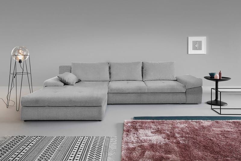 Julissa Hörnsoffa - Grå - Products - Möbler - Soffa - Bäddsoffa - Bäddsoffa divan