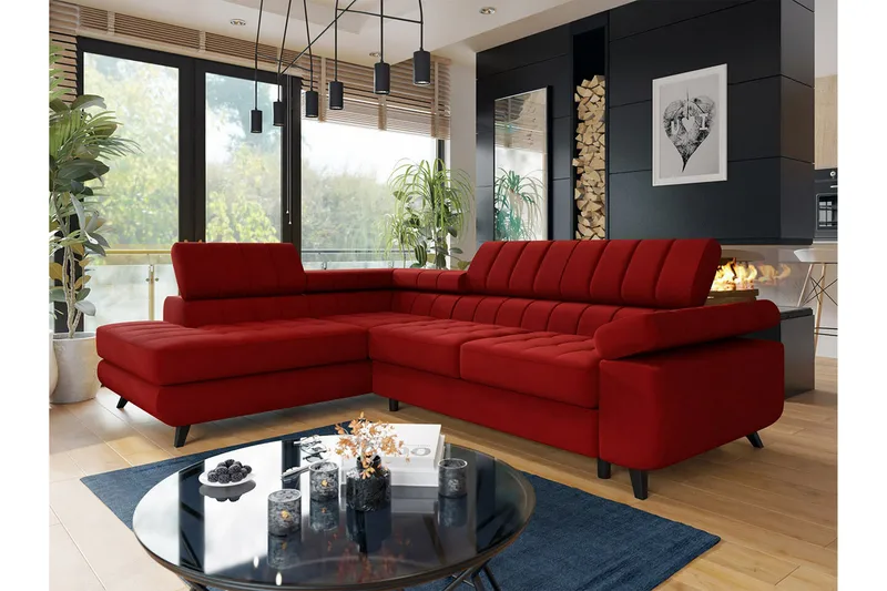 Kintore 3-sits Hörnbäddsoffa Red - Products - Möbler - Soffa - Bäddsoffa - Hörnbäddsoffa