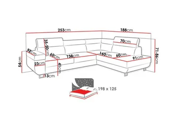 Kintore 3-sits Hörnbäddsoffa - Products - Möbler - Soffa - Bäddsoffa - Hörnbäddsoffa