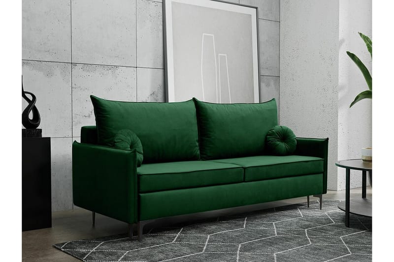Knocklong 2-sits Bäddsoffa Dark green - Products - Möbler - Soffa - Bäddsoffa - Bäddsoffa längsbäddad