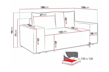 Knocklong 2-sits Bäddsoffa - Ljusgrå - Products - Möbler - Soffa - Bäddsoffa - 2 sits bäddsoffa