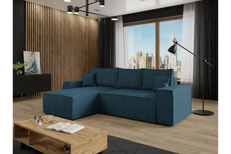 Knocklong 3-sits Hörnbäddsoffa blue - Products - Möbler - Soffa - Bäddsoffa - Bäddsoffa divan