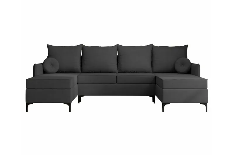 Knocklong 4-sits Hörnbäddsoffa, Mörkgrå