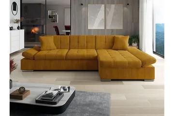 Lomux 3-sits Hörnbäddsoffa Dark yellow - Products - Möbler - Soffa - Bäddsoffa - Hörnbäddsoffa