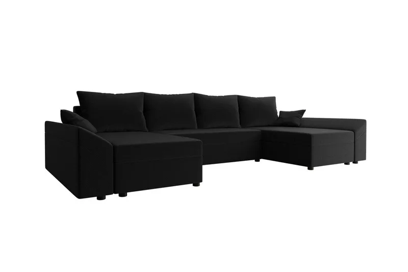 Midfeld 4-sits Hörnbäddsoffa Black - Products - Möbler - Soffa - Bäddsoffa - Hörnbäddsoffa