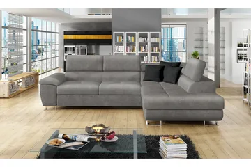 Reginia Hörnsoffa Höger - Grå - Products - Möbler - Soffa - Bäddsoffa - Bäddsoffa divan