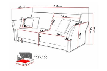 Staffin 3-sits Bäddsoffa beige - Products - Möbler - Soffa - Bäddsoffa - 3 sits bäddsoffa