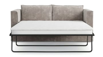 Travstad 3-sits Bäddsoffa med HVILA Bäddmadrass 140x200 cm Polyesterskum med Tvättbar klädsel - Grå/Vit - Products - Möbler - Soffa - Bäddsoffa - 3 sits bäddsoffa