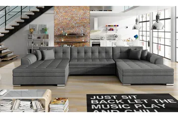 Ventolia Stor U-formad Hörnbäddsoffa - Grå - Products - Möbler - Soffa - Bäddsoffa - U bäddsoffa