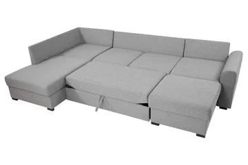 Wilma Stor 6-sits U-formad Bäddsoffa med Förvaring - Svart - Products - Möbler - Soffa - Bäddsoffa - Bäddsoffa divan