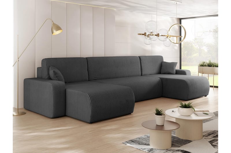 Barile Soffa Dubbeldivan 4-sits - Grå - Products - Möbler - Soffa - U-soffa