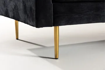 Boom Sammetssoffa 3-sits - Svart - Products - Möbler - Soffa - 3 sits soffa