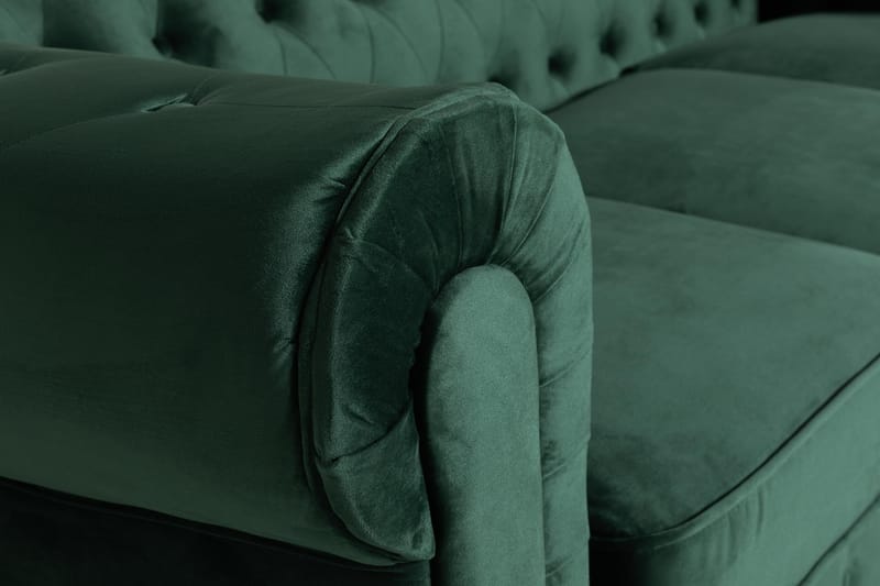 Chesterfield Lyx 3 sits Sammetssoffa - Djup soffa - Mörkgrön / Grön - Products - Möbler - Soffa - Chesterfield soffa