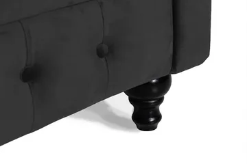 Chesterfield Lyx 3-sits Sammetssoffa - Djup soffa - Svart - Products - M öbler - Soffa - Chesterfield soffa