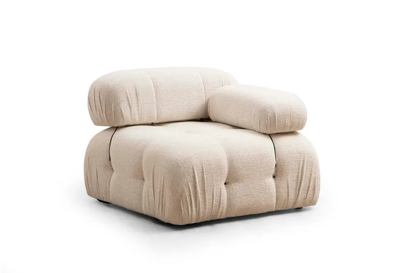 Belgin Bubblig Divansoffa 3-sits 288 cm med fasta armstöd och repdetaljer - Ljus / Beige - Products - Möbler - Soffa - Divansoffa & schäslongsoffa - 3 sits soffa med divan