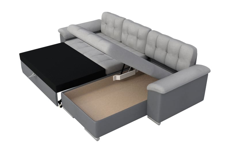 Camior Soffa med Divan 3-sits - Grå - Products - Möbler - Soffa - Divansoffa & schäslongsoffa - 3 sits soffa med divan