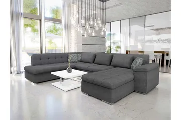 Dynir Soffa med Divan och Schäslong 4-sits - Mörkgrå/Ljusgrå - Products - Möbler - Soffa - Divansoffa & schäslongsoffa - 4 sits soffa med divan